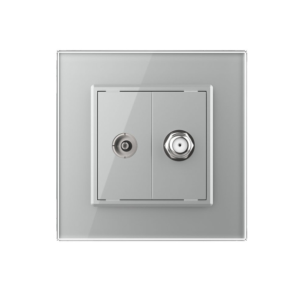 Розетка ТВ/Спутниковая SAT Серая Livolo