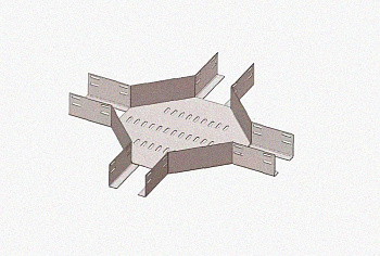 Лоток крестообразный глухой КМГ 100х100 УТ1,5, оцинкованный лист S1,5