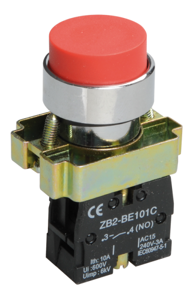 Кнопка управления LAY5-BL41 без подсветки красная 1з IEK