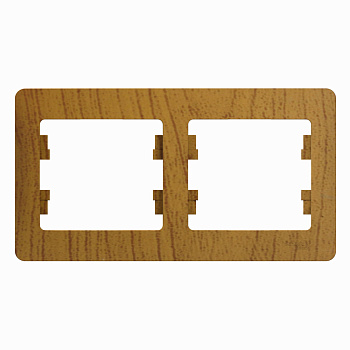 GLOSSA  Рамка горизонтальная 2 пост . дерево дуб IP20 Schneider Electric