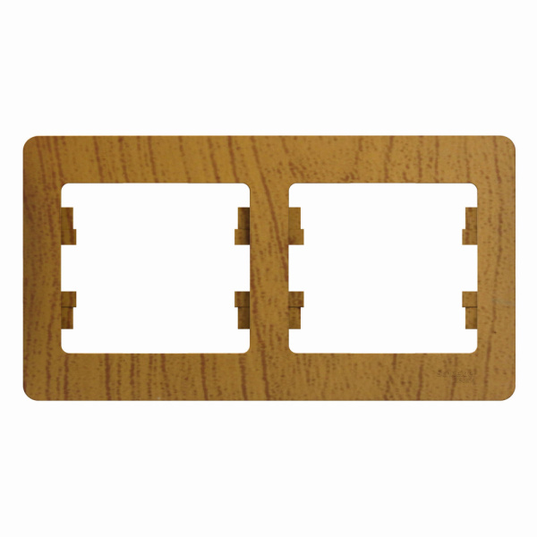 GLOSSA  Рамка горизонтальная 2 пост . дерево дуб IP20 Schneider Electric