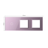 Панель для сенсорного выключателя и двух розеток, 1 клавиша, цвет розовый, стекло Livolo
