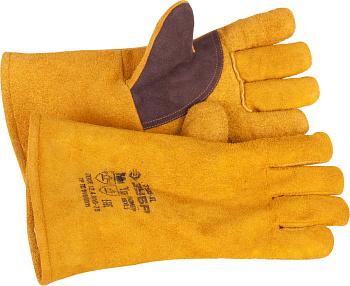 Термостойкие краги для сварки и тяжелых механических работ, утепленные, спилковые, 350мм ЗУБР