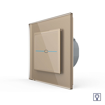 Сенсорный диммер Quadro 1 клавиша 1 пост Золотой Livolo