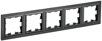 BRITE Рамка 5-мест. РУ-5-БрЧ черн. IEK