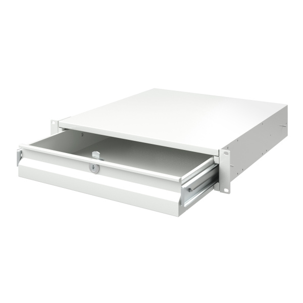 Ящик 2U выдвижной с ключом, глубина 300мм, для 19" IT-корпусов, RAL7035 DKC