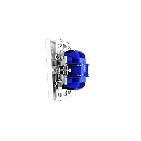 Проходной переключатель встраиваемый Voltum S70 двухклавишный с подсветкой 10А, (белый глянцевый)