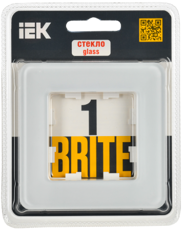 BRITE Рамка 1-мест. РУ-1-2-Бр стекло бел. RE IEK
