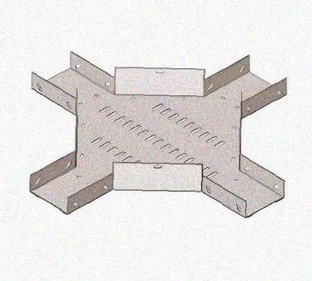 Лоток крестообразный перфорированный КМ 300х65 УТ1,5, оцинкованный лист S1,5