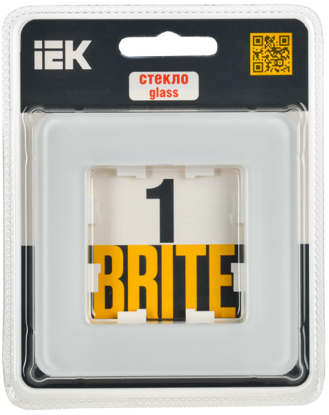 BRITE Рамка 1-мест. РУ-1-2-Бр стекло бел. RE IEK