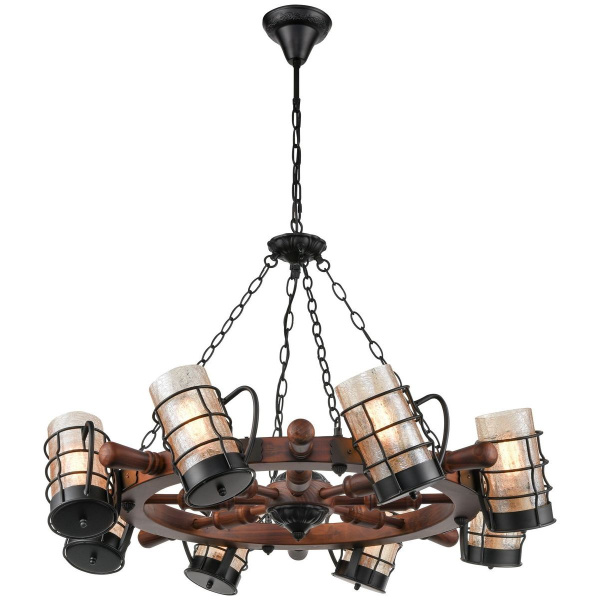 Светильник подвесной Дуб, Черный/Янтарный E27 8*40Вт 561-703-08 VELANTE