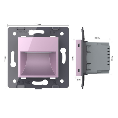 Подсветка лестницы, пола, цвет розовый (механизм) Livolo