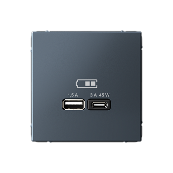 ARTGALLERY USB РОЗЕТКА A + тип-C 45Вт высокоскор.заряд. QC, PD, механизм, ГРИФЕЛЬ Systeme Electric