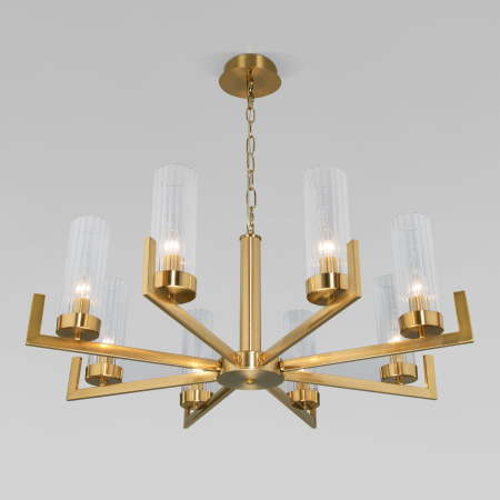 Подвесная люстра со стеклянными плафонами 8*E14 40Вт латунь IP20 Arganie (60133/8 латунь) Eurosvet