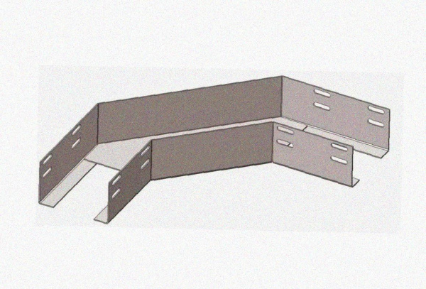 Лоток угловой перфорированный КГ 100х80-135 УТ1,5 поворот на 135, оцинкованный лист S1,5