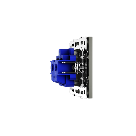 Розетка встраиваемая Voltum S70 с заземлением 16А, (сталь)