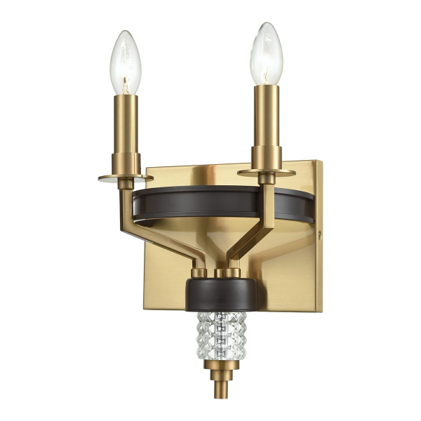 Бра Латунь, Черный, Прозрачный E14 2*40Вт WE246.02.501 WERTMARK