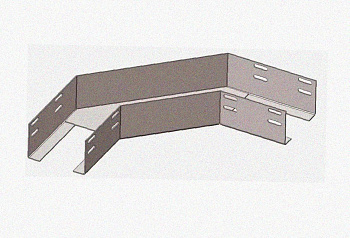 Лоток угловой глухой КГГ 150х150-90 УТ1,5 поворот на 90, оцинкованный лист S1,5