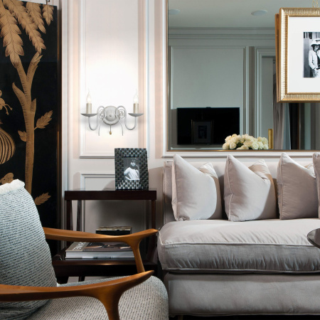 Бра в классическом стиле 2*E14 60Вт белый с золотом IP20 Tomas (60018/2 белый с золотом) Eurosvet