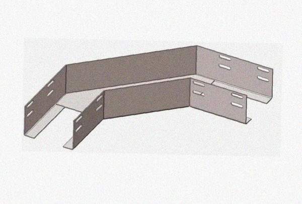 Лоток угловой глухой КГГ 150х150-90 УТ1,5 поворот на 90, оцинкованный лист S1,5