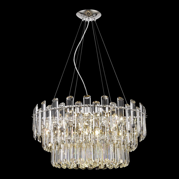 Люстра подвесная Никель/Прозрачный E14 12*40Вт WE107.12.103 WERTMARK