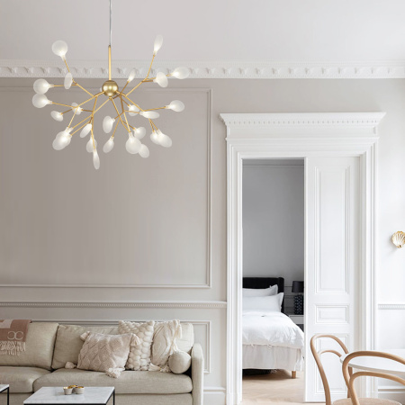 Умный подвесной светильник 27*G4 3Вт перламутровое золото IP20 Foglia (341 золото / белый) Bogate's