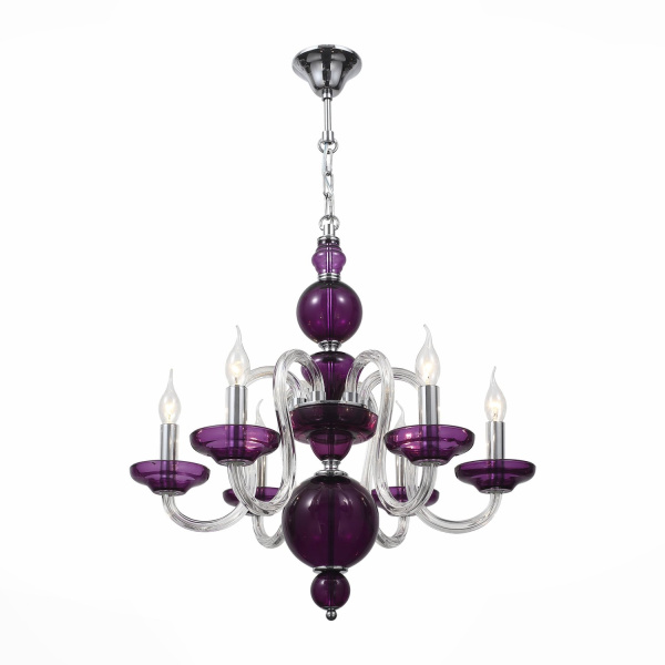 Люстра подвесная Хром, Пурпурный/Пурпурный E14 6*40Вт SL757.803.06 ST LUCE