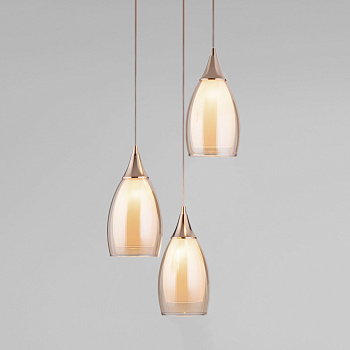 Подвесной светильник с плафонами 3*E14 15Вт золотой IP20 Cosmic (50085/3 золото) Eurosvet