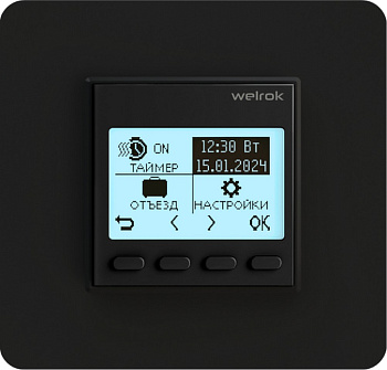 Терморегулятор Welrok pro bk, встраиваемый, цифровой, программируемый, 3 кВт