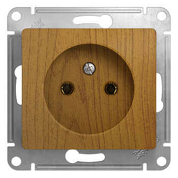 GLOSSA  Механизм розетки СУ 1 мест. без зазем. 16А дерево дуб IP20 Schneider Electric