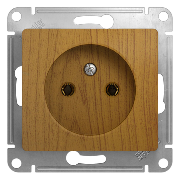 GLOSSA  Механизм розетки СУ 1 мест. без зазем. 16А дерево дуб IP20 Schneider Electric
