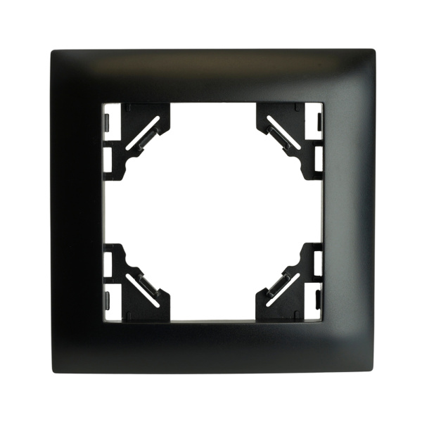 Рамка 1-местная, горизонтальная, STEKKER, PFR00-9011-03, серия Эрна Элегант, черный