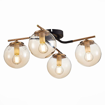 Люстра потолочная Черный/Янтарный E14 4*40Вт SLE106902-04 EVOLUCE