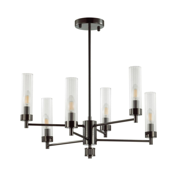Люстра потолочная E14 6*40W 220V KAMILLA черный хром LUMION