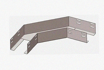 Лоток угловой перфорированный КГ 200х200-90 УТ1,5 поворот на 90, оцинкованный лист S1,0