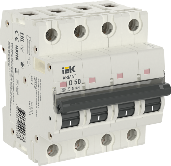 Выключатель автоматический ВА МОД M06N 4П D 50А ARMAT IEK