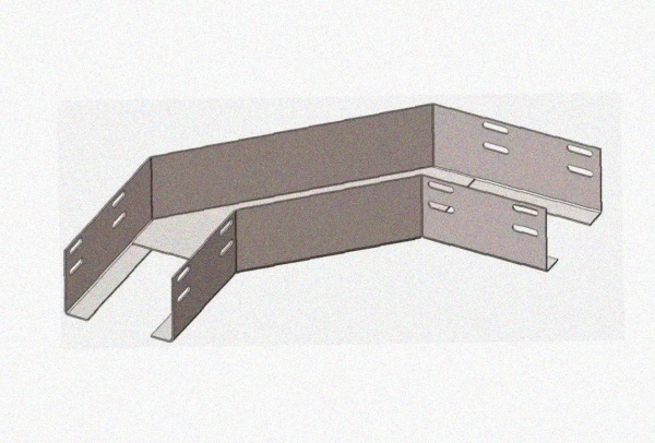 Лоток угловой перфорированный КГ 200х200-90 УТ1,5 поворот на 90, оцинкованный лист S1,0