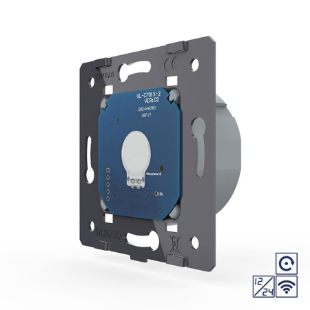 Одноклавишная сенсорная кнопка 12/24В с функцией радиоуправления (механизм) Livolo