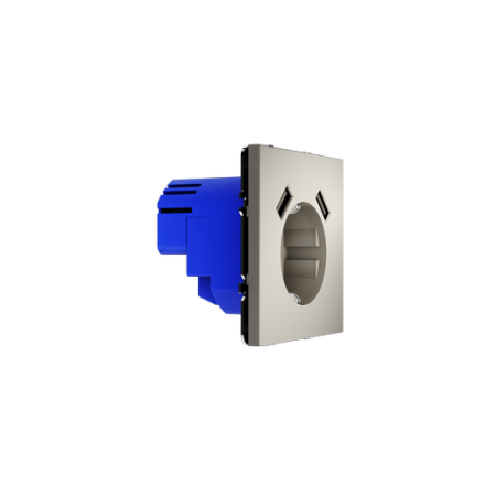 Розетка встраиваемая Voltum S70 с заземлением и защитными шторками, 16А, с USB, A+A, (кашемир)