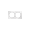 Рамка стеклянная Voltum S70 на 2 поста, (белый, стекло)