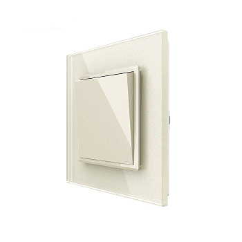 Одноклавишный механический выключатель 1 пост, цвет жемчужный Livolo