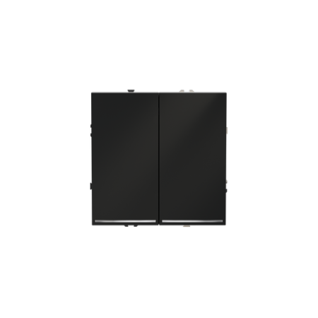 Выключатель встраиваемый Voltum S70 двухклавишный с подсветкой 10А, (черный матовый)