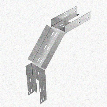 Лоток перфорированный КС 600х65-90 У3 для поворота трассы вниз на 90, окрашенный, S1,5