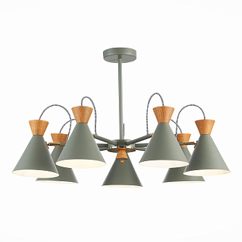 Люстра потолочная Серый, Золотистый/Серый, Темное дерево E14 7*40Вт SLE125112-07 EVOLUCE