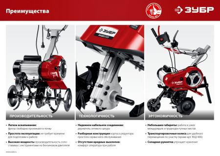 Электрический культиватор, 900 Вт ЗУБР
