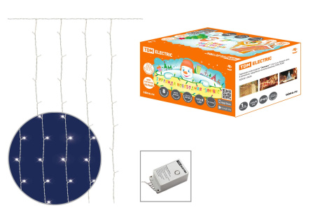 Гирлянда новогодняя "Занавес" 1,5х1,5 м, белый свет, 8 режимов, наружное использование, IP44, TDM