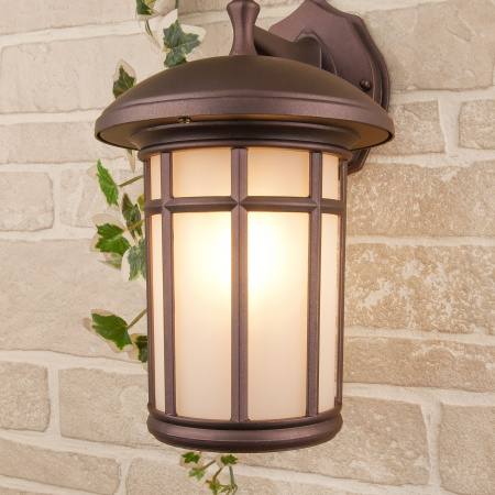 Уличный настенный светильник 1*E27 кофейное золото IP33 Lepus D (a043644) Elektrostandard