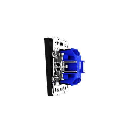 Проходной переключатель встраиваемый Voltum S70 одноклавишный с подсветкой 10А, (черный матовый)