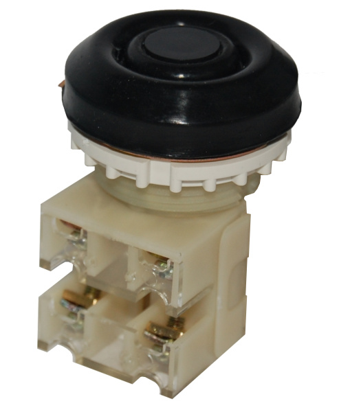 Выключатель кнопочный ВК30-10-02110-54 У2, черный, 2р, цилиндр, IP54, 10А. 660В Электротехник