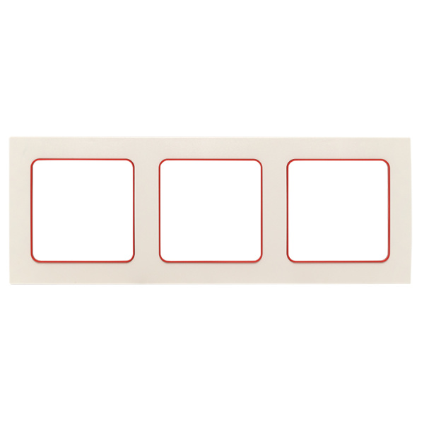 Стокгольм Рамка 3-местная белая с линией цвета красный EKF